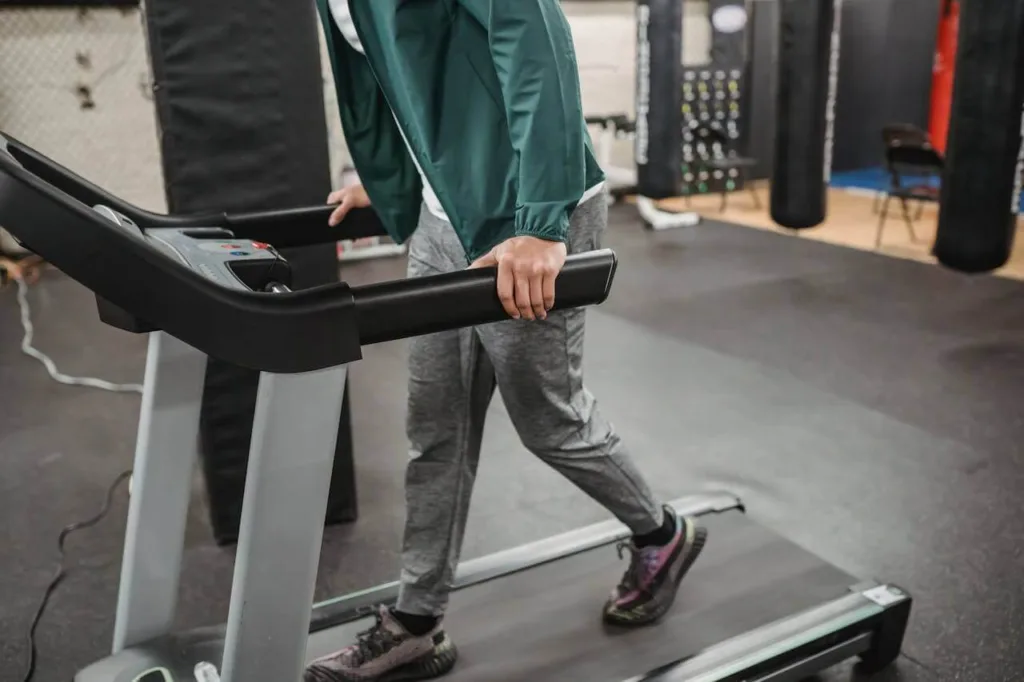 cooling down on treadmill after workout